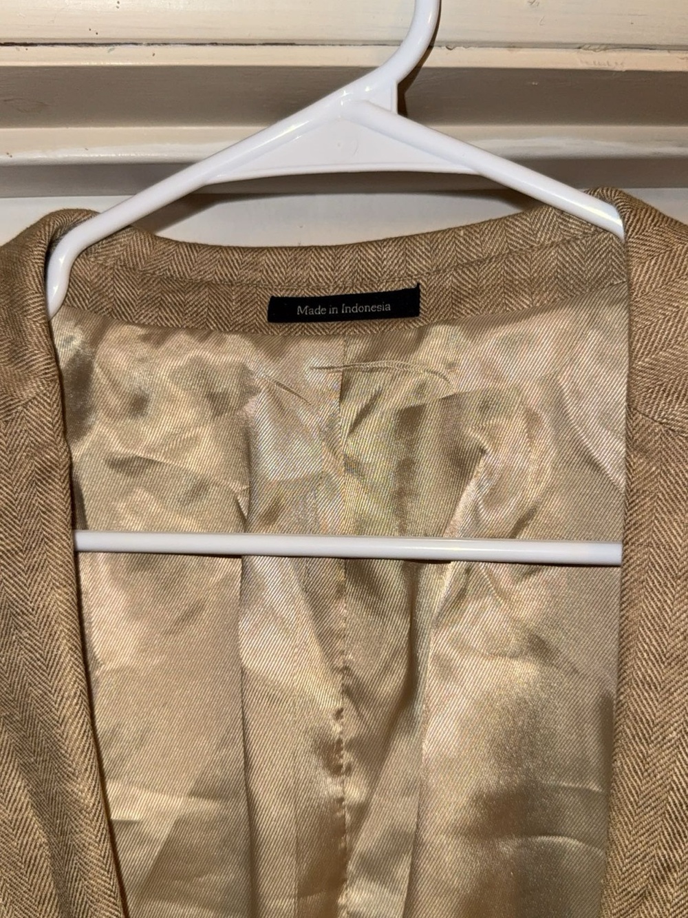 R&K Originals Men’s 42 Long Slim Fit Tan Linen Blend Herringbone Blazer - Picture 2 of 5